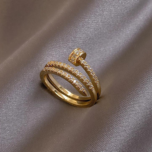 Spiral Nail Ring with Unique Design for Women