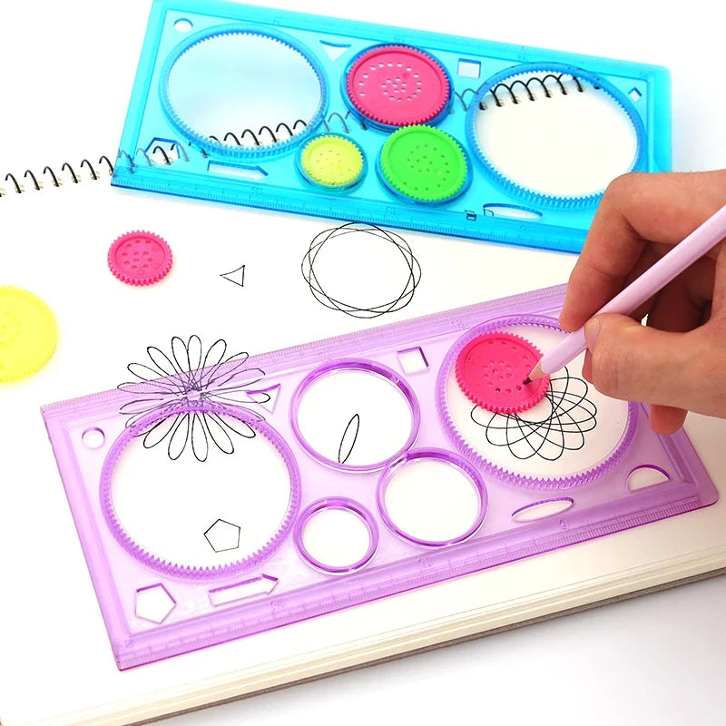Desing Ruler Multi functional Geometric Ruler Painting Multi function Stationery