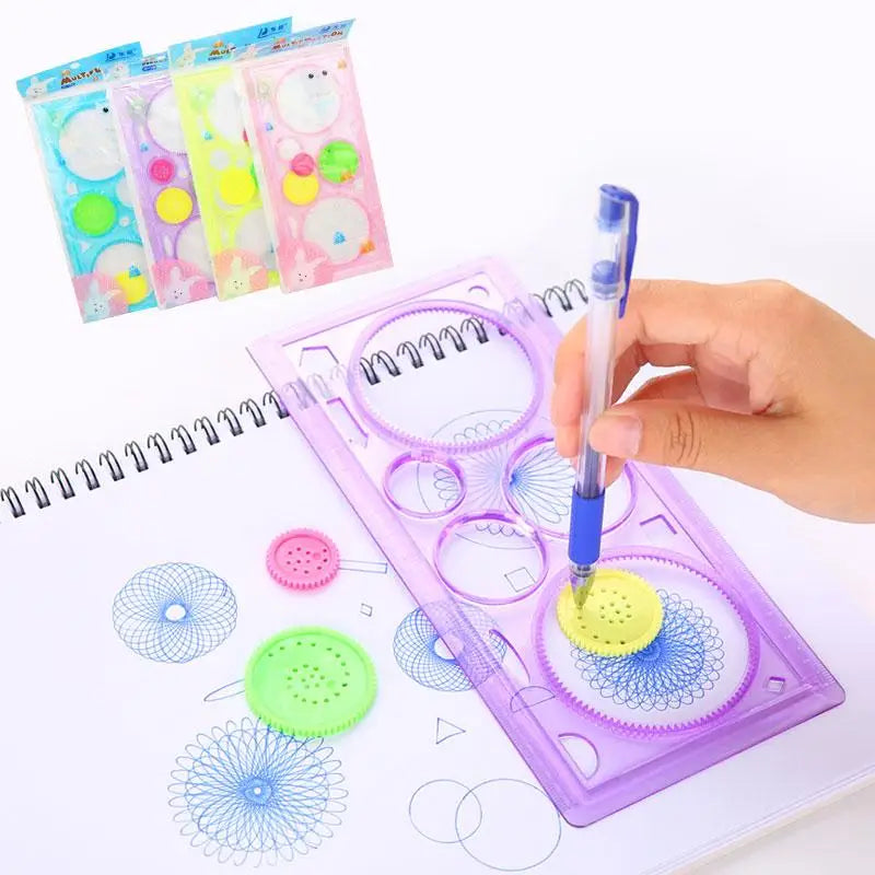 Desing Ruler Multi functional Geometric Ruler Painting Multi function Stationery