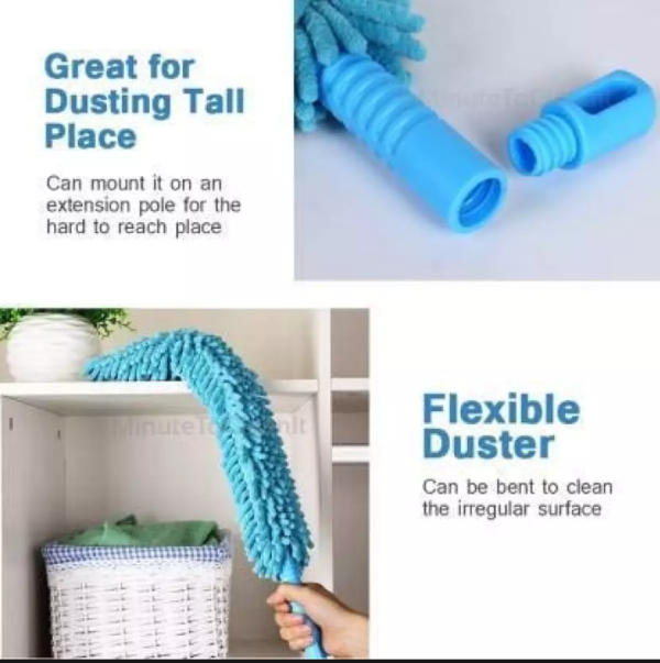 Microfiber Flexible Duster With Telescopic Rod – Size Ft 5 (random Colors)