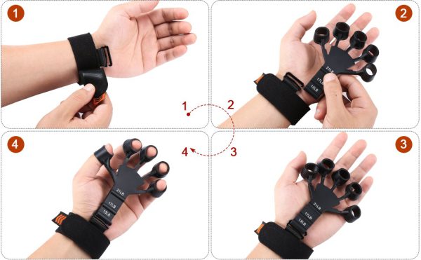 Silicone Gripster Grip Strengthener Finger Stretcher Hand Grip Trainer