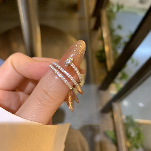 Spiral Nail Ring with Unique Design for Women